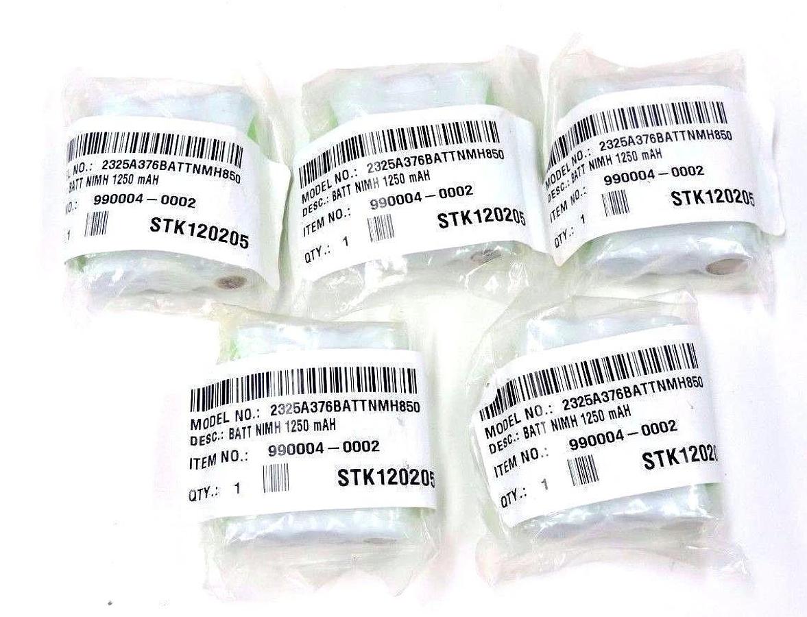 LOT OF 5 NEW NICKEL-METAL HYDRIDE BATTERIES 990004-0002, NIMH 1250 mAH STK120205