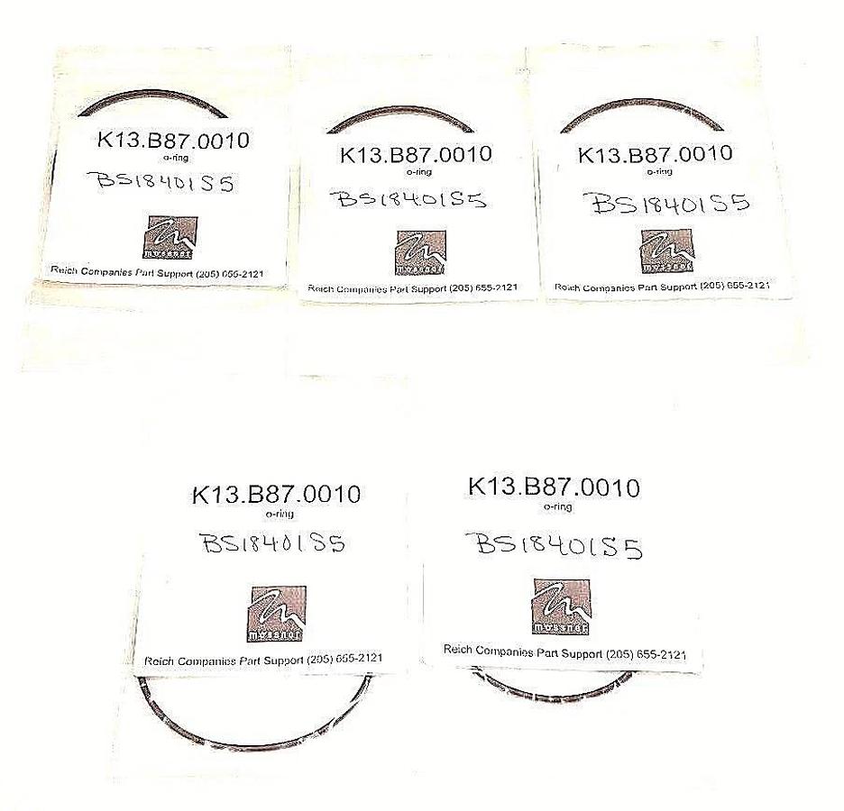 Used LOT OF 5 NEW K13.B87.0010 O-RINGS K13B870010, BS18401S5