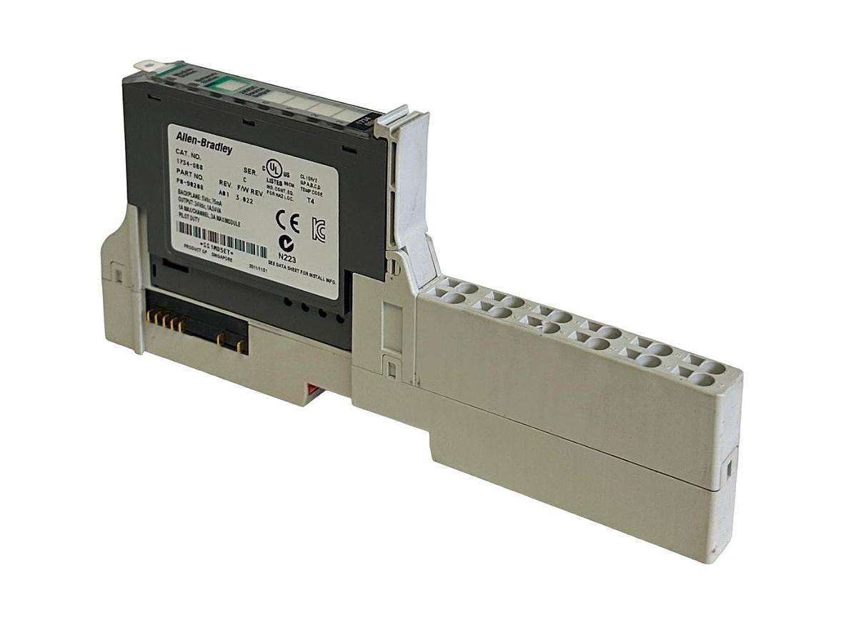 Used ALLEN BRADLEY 1734-OB8 /C Point I/O 8-PT OUTPUT MODULE W/ 1734-TOP3S /A BASE