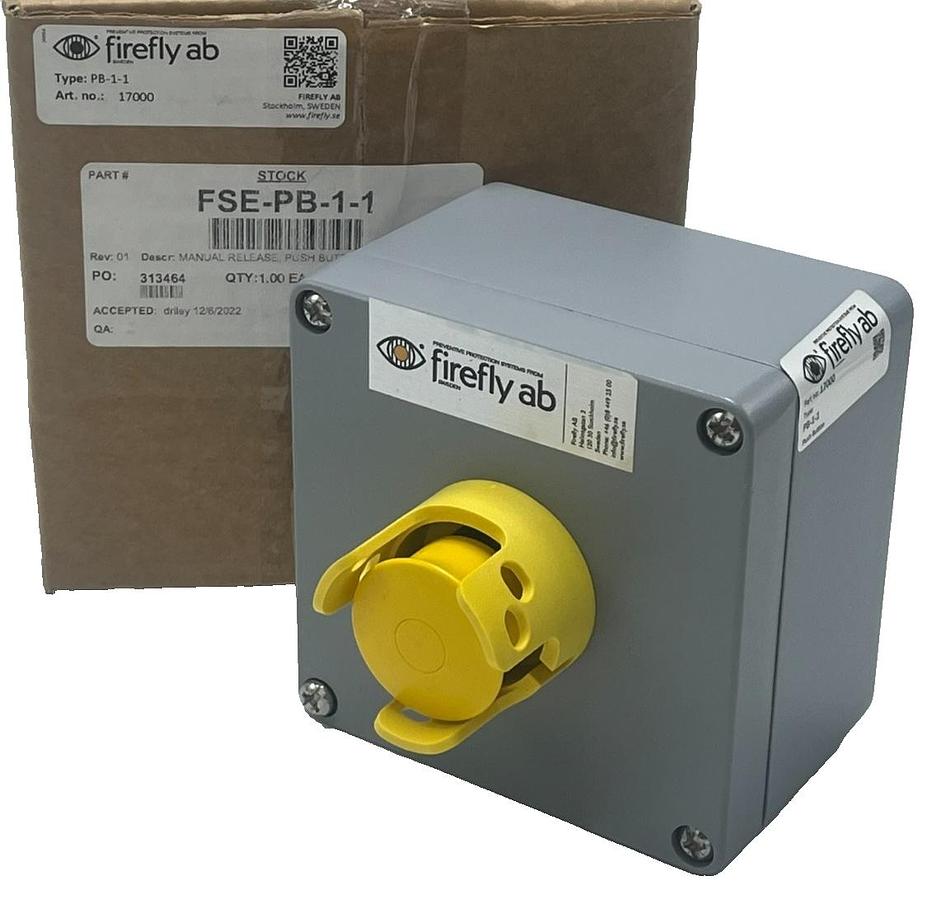 Used FIREFLY AB PB-1-1 Manual Release Push-Button 17000 Fire Suppression Emergency
