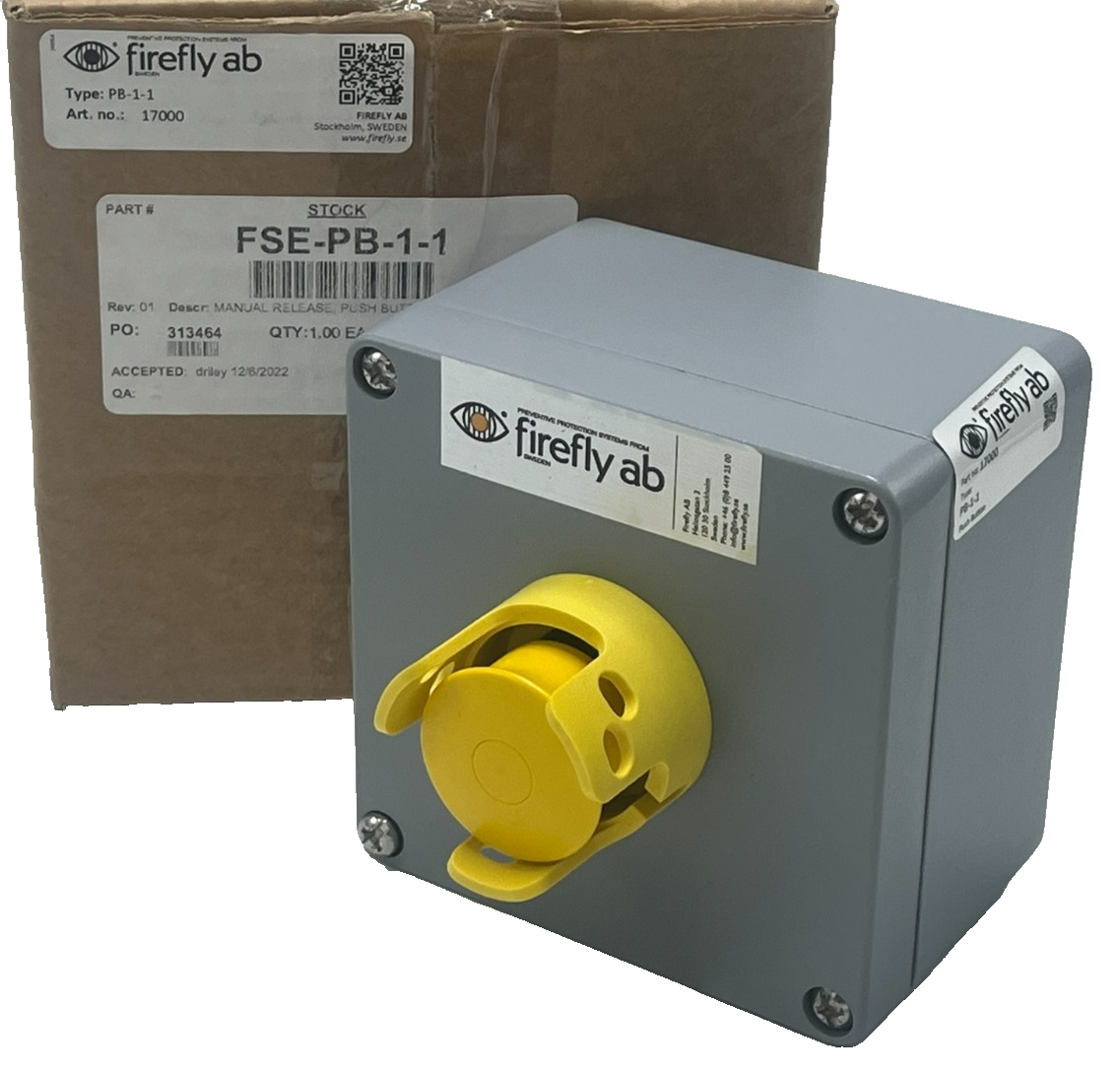 Used FIREFLY AB PB-1-1 Manual Release Push-Button 17000 Fire Suppression Emergency