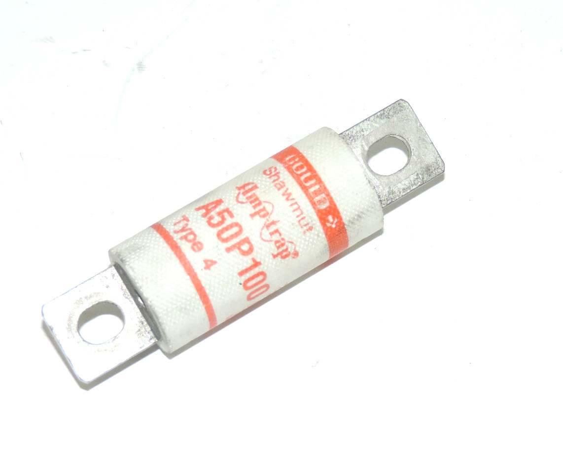 Used GOULD SHAWMUT A50P100 AMPTRAP FUSE TYPE 4, 100AMPS, 500VAC