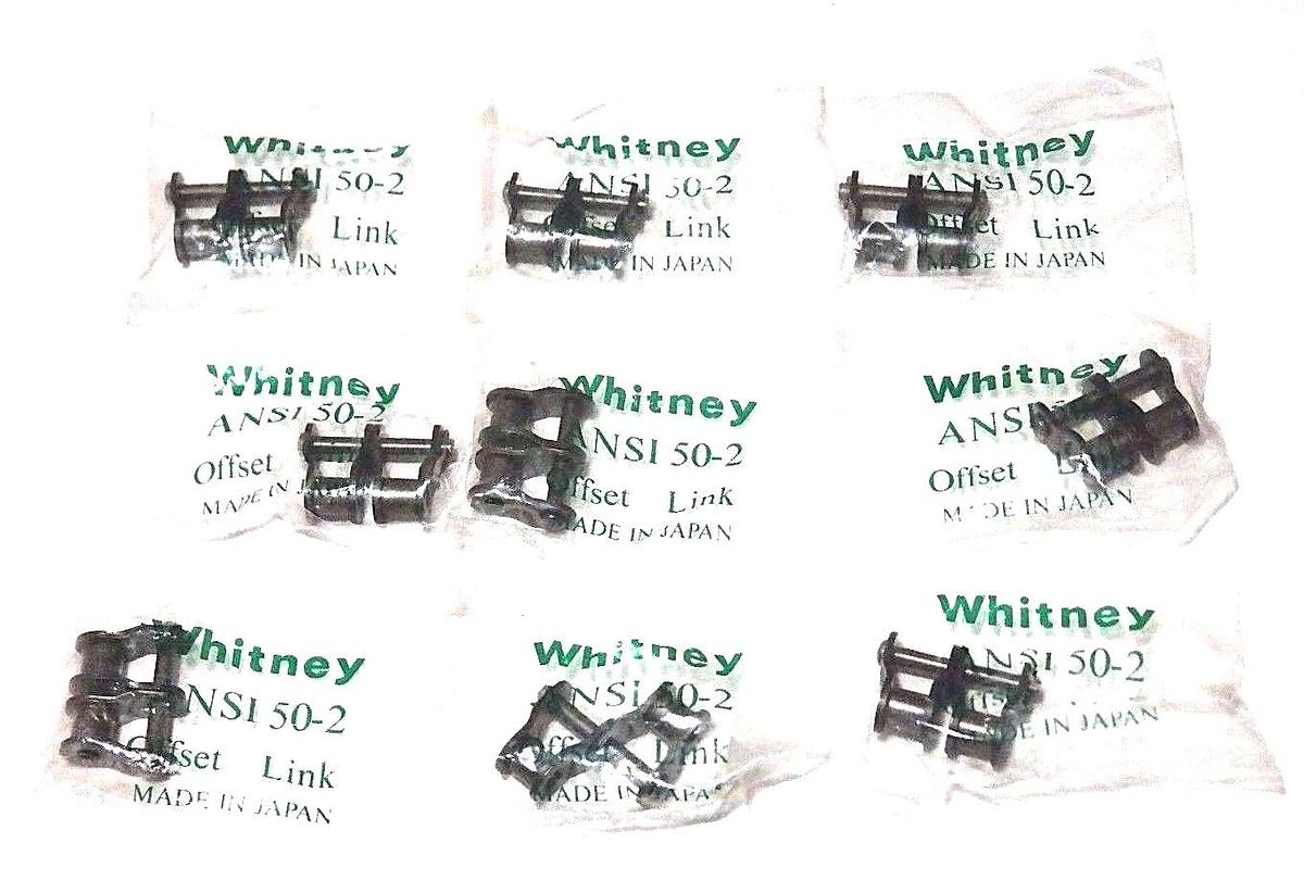 Used LOT OF 9 NEW WHITNEY CHAIN ANSI 50-2 OFFSET CHAIN LINKS