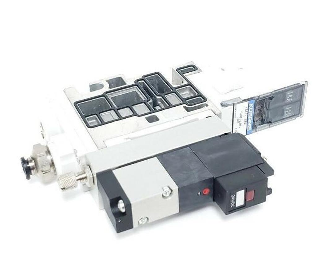 Used KOGANEI PB24C-38W SOLENOID VALVE W/ A111E1-PSL-1001W COIL, 24VDC