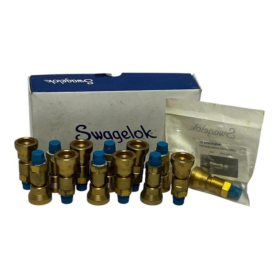 Lot of 13 Swagelok B-QC4-B-2PM Brass Quick-Connect Body QC4 Series 1/8" Male NPT