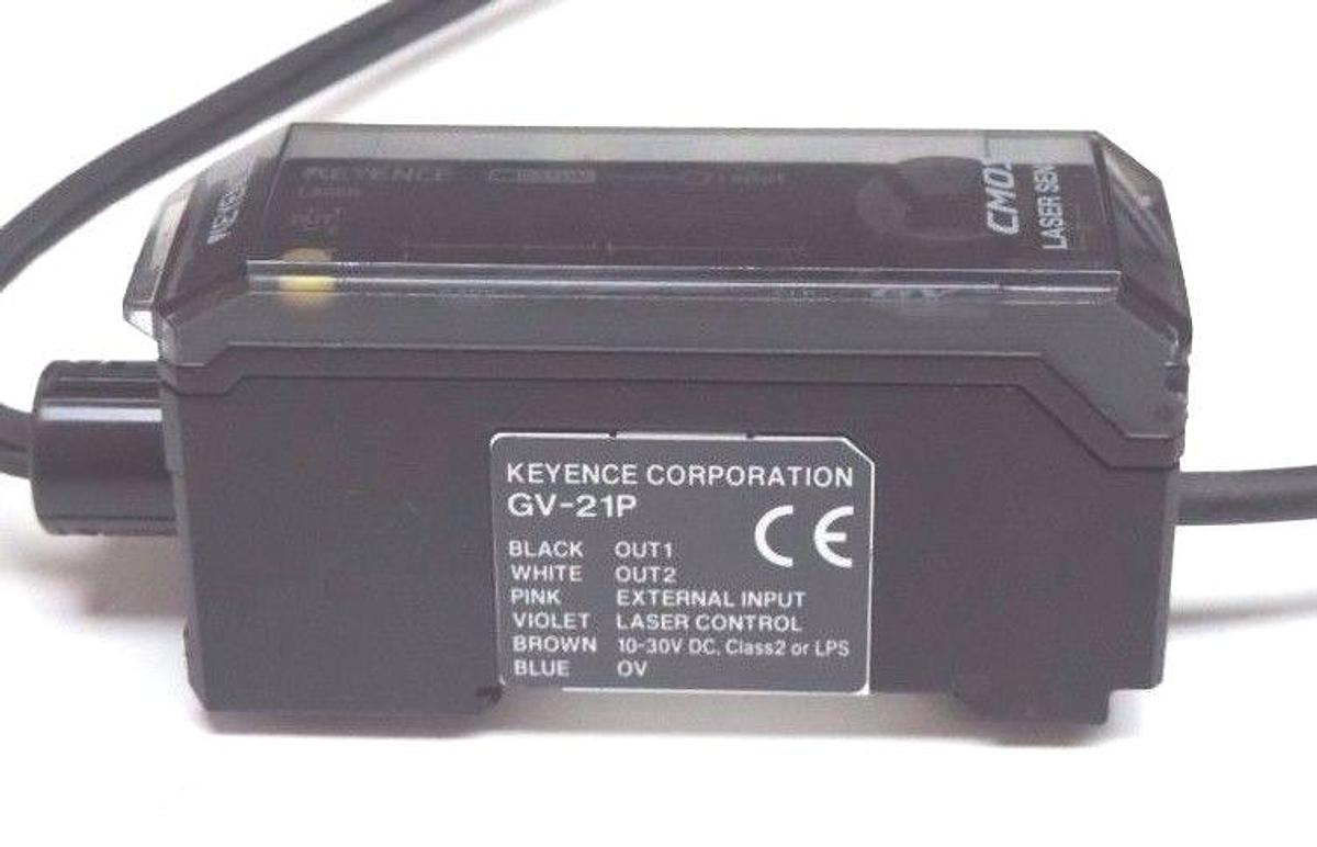 Used KEYENCE GV-21P LASER SENSOR AMPLIFIER W/ GV-H45 CMOS SENSOR GV21P, GVH45