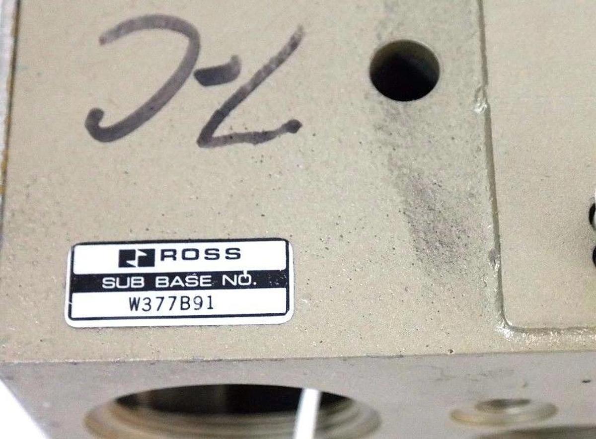NEW ROSS W377B91 SUB BASE VALVE SIDE-PORTED