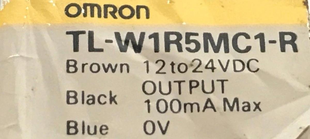 Used OMRON TL-W1R5MC1-R PROXIMITY SENSOR TLW1R5MC1R, 12 TO 24VDC