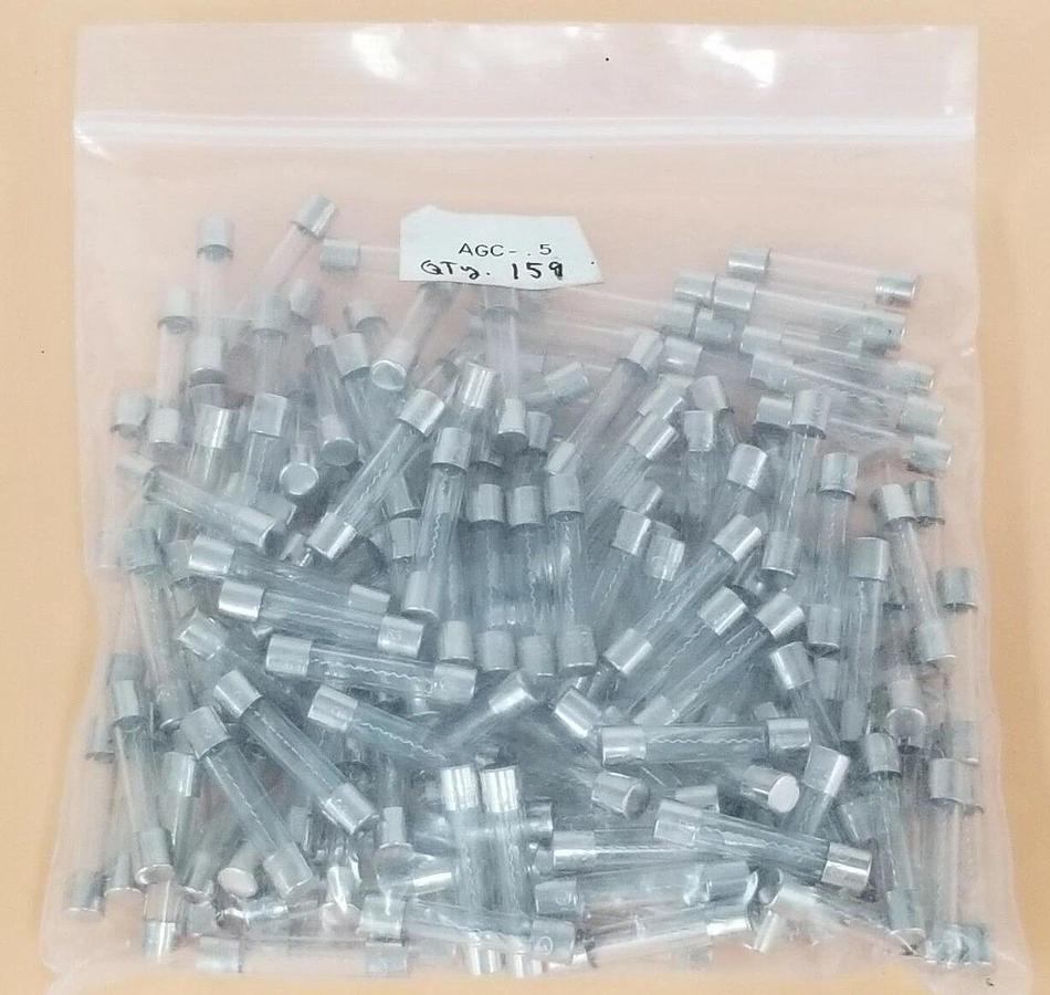 LOT OF 159 NEW COOPER BUSSMANN AGC-.5 FUSES