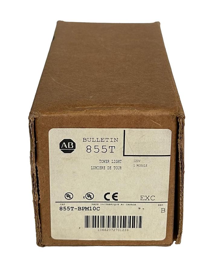 Used NEW ALLEN BRADLEY 855T-BPM10C /B TOWER LIGHT 120V 1 MODULE 855TBPM10C
