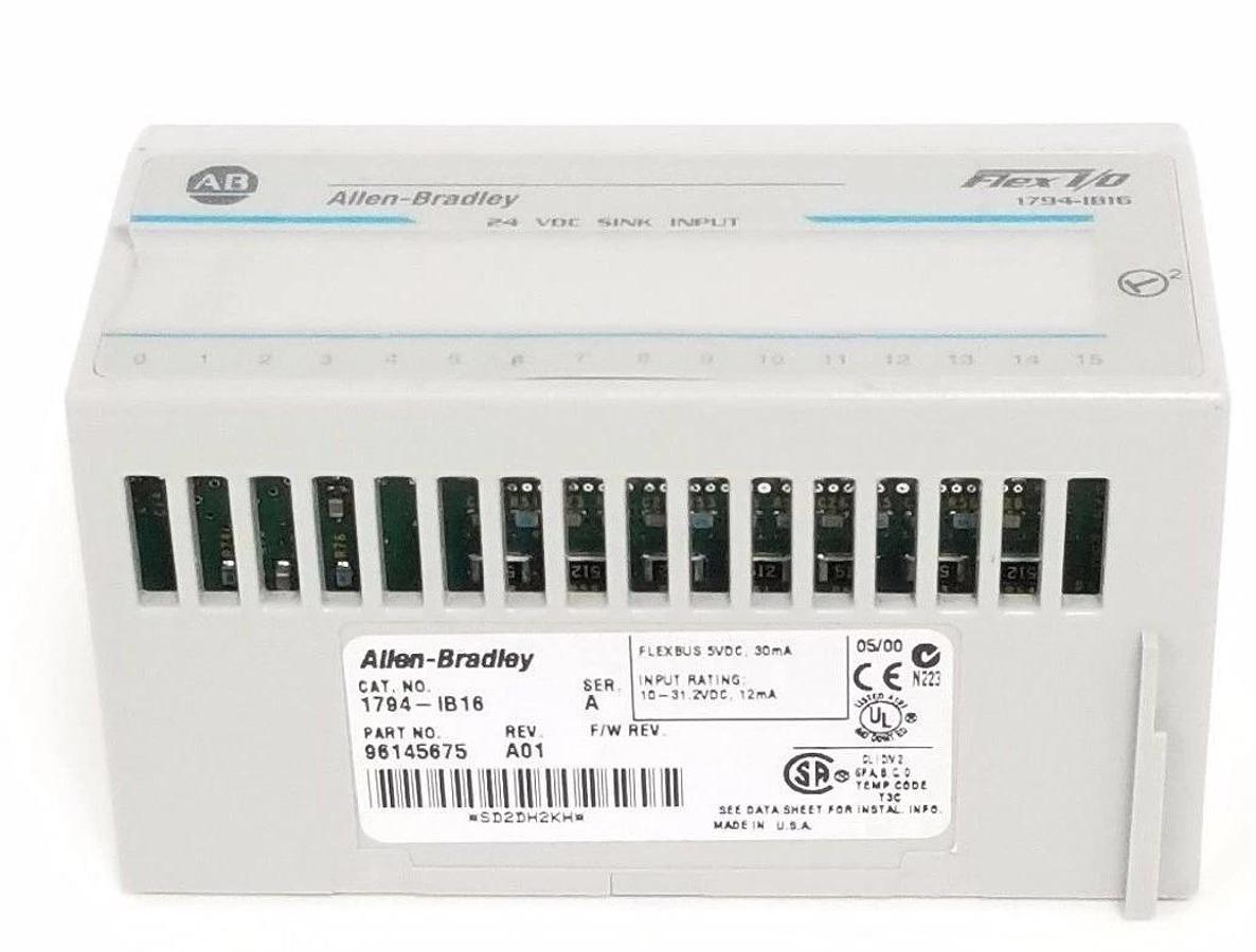 Used ALLEN BRADLEY 1794-IB16 FLEX I/O INPUT MODULE SER. A, REV. A01