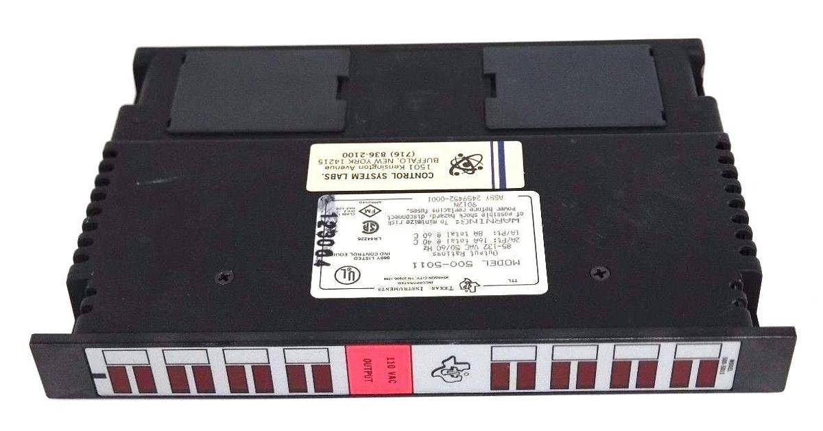 Refurbished REPAIRED TEXAS INSTRUMENTS 500-5011 OUTPUT MODULE 2AMP, 120VAC, 8POINT, 5005011