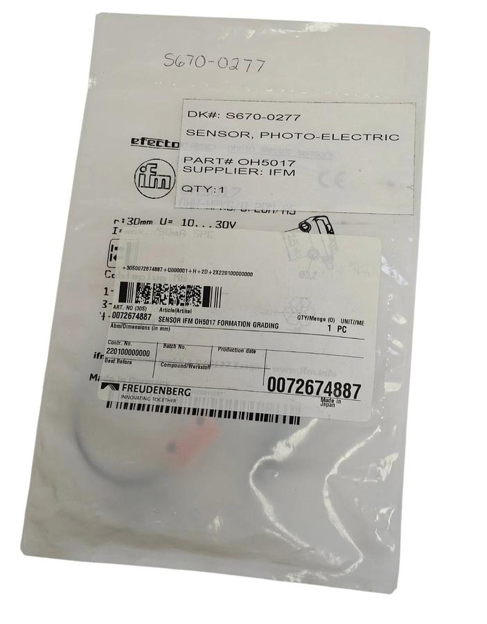 Used NEW IFM EFECTOR OHH-HPKG/0,20M/AS DIFFUSE REFLECTION SENSOR OH5017