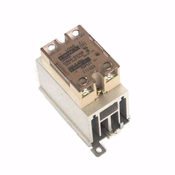 Used OMRON G3NA-D210B SOLID STATE RELAY G3NAD210B, W/ Y92B-N50 HEAT SINK