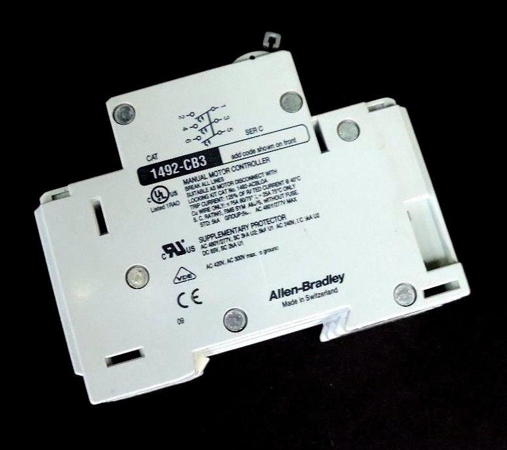 Used ALLEN BRADLEY 1492-CB-3-G060 SER. C MINIATURE CIRCUIT BREAKER 6A 3HP