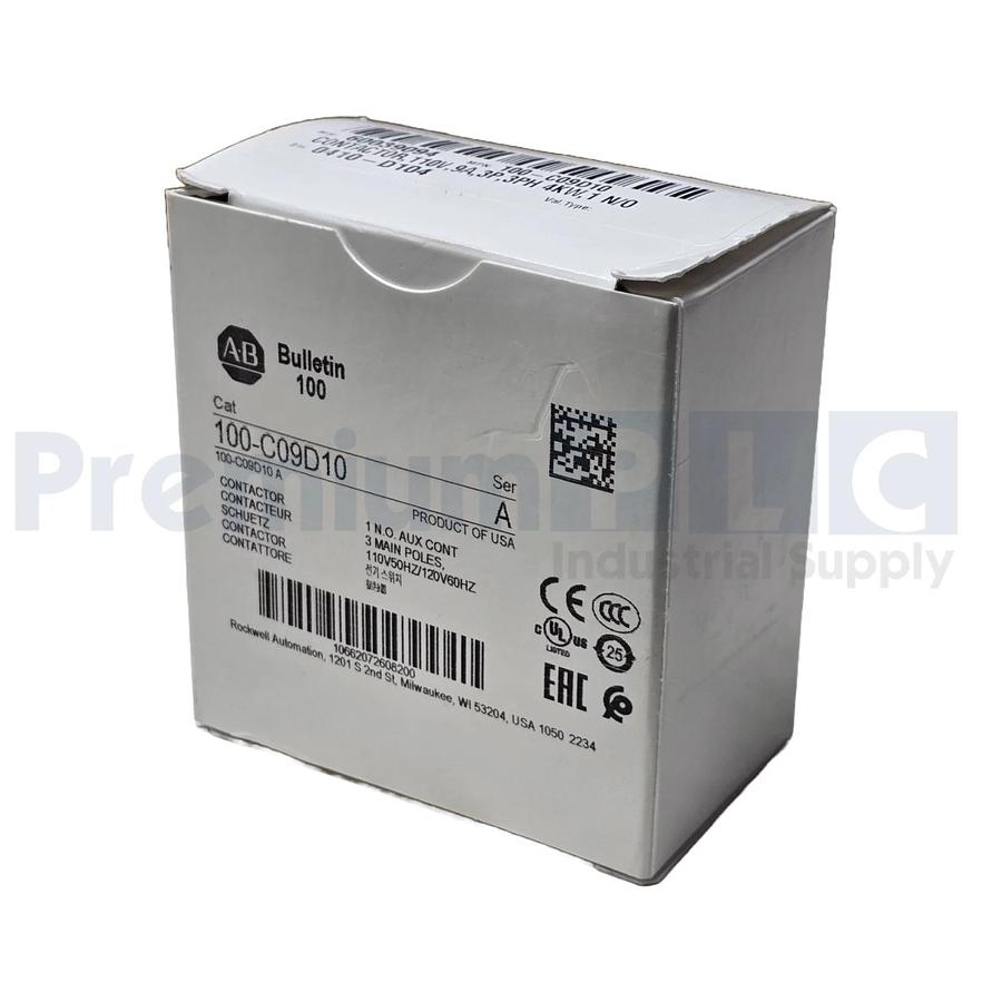 NEW ALLEN BRADLEY 100-C09D10 /A IEC CONTACTOR 9A 110V50HZ/120V60HZ COIL NSMP 662072608203