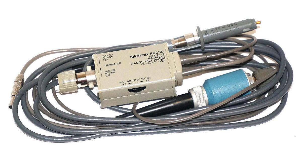 Used TEKTRONIX P6230 VARIABLE BIA/OFFSET PROBE W/ P6009 PASSIVE PROBE