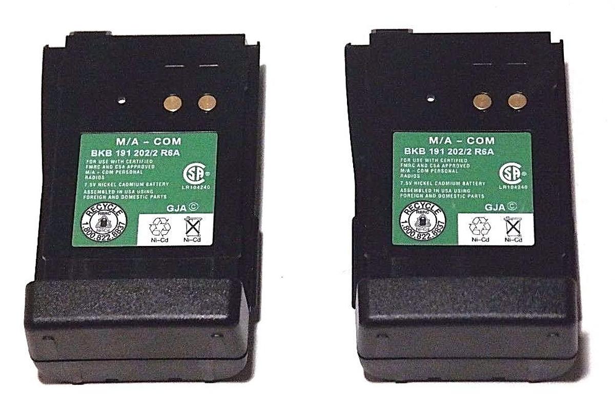 Used LOT OF 2 GE ERICSSON BKB 191 202/2 R6A 2500mAh M/A-COM 2-WAY RADIO BATTERIES