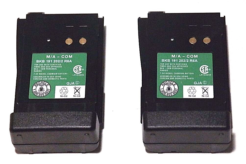 Used LOT OF 2 GE ERICSSON BKB 191 202/2 R6A 2500mAh M/A-COM 2-WAY RADIO BATTERIES