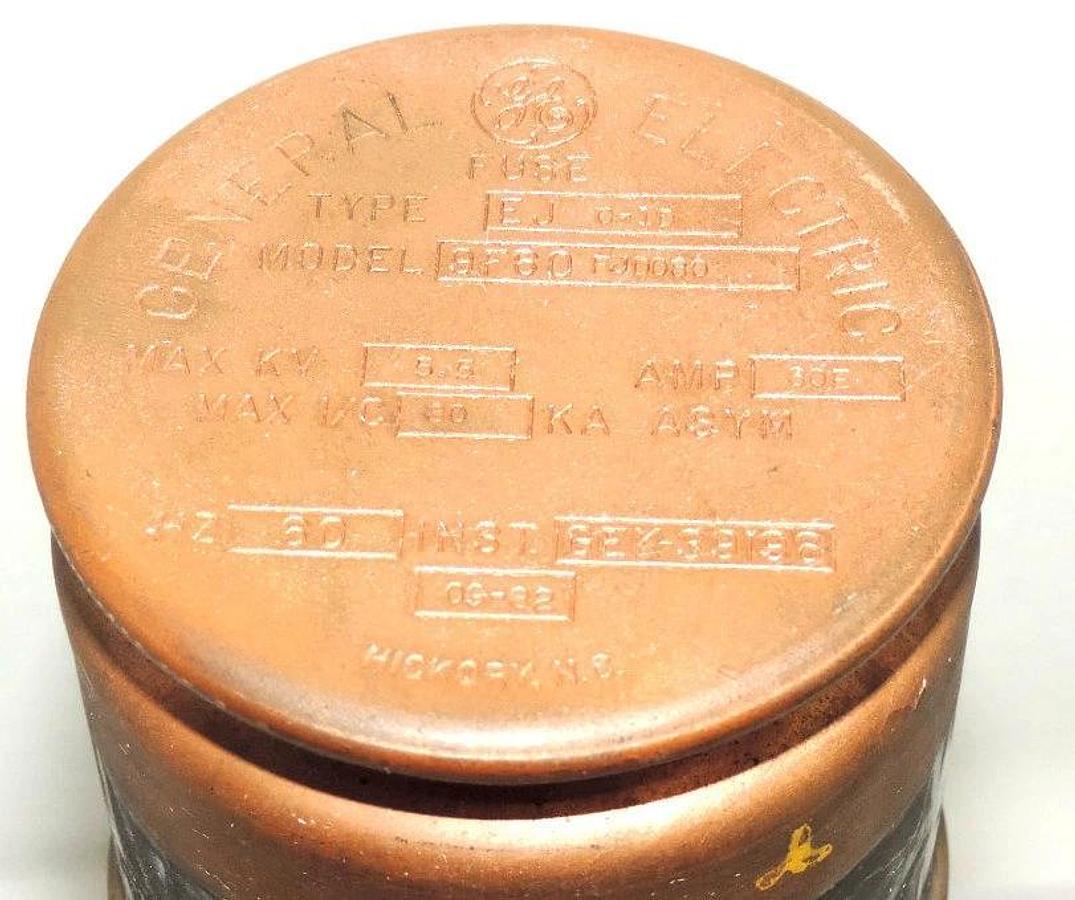 Used GENERAL ELECTRIC 9F60FJD080 CURRENT LIMITING FUSE TYPE EJO-1D, AMP 80E
