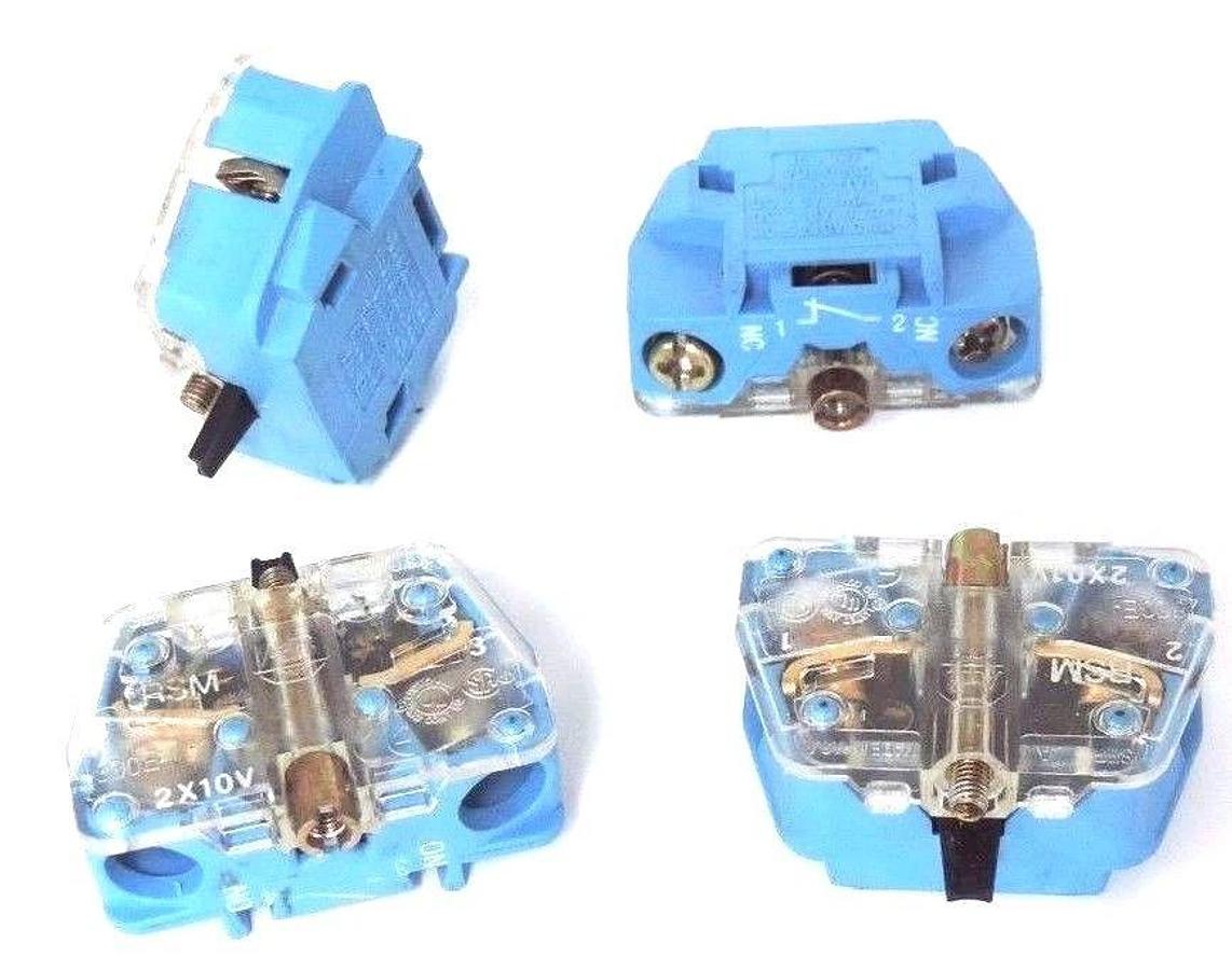 Used LOT OF 4 ALLEN BRADLEY 800E-2X01V LATCH MOUNT CONTACT BLOCKS 800E2X01V