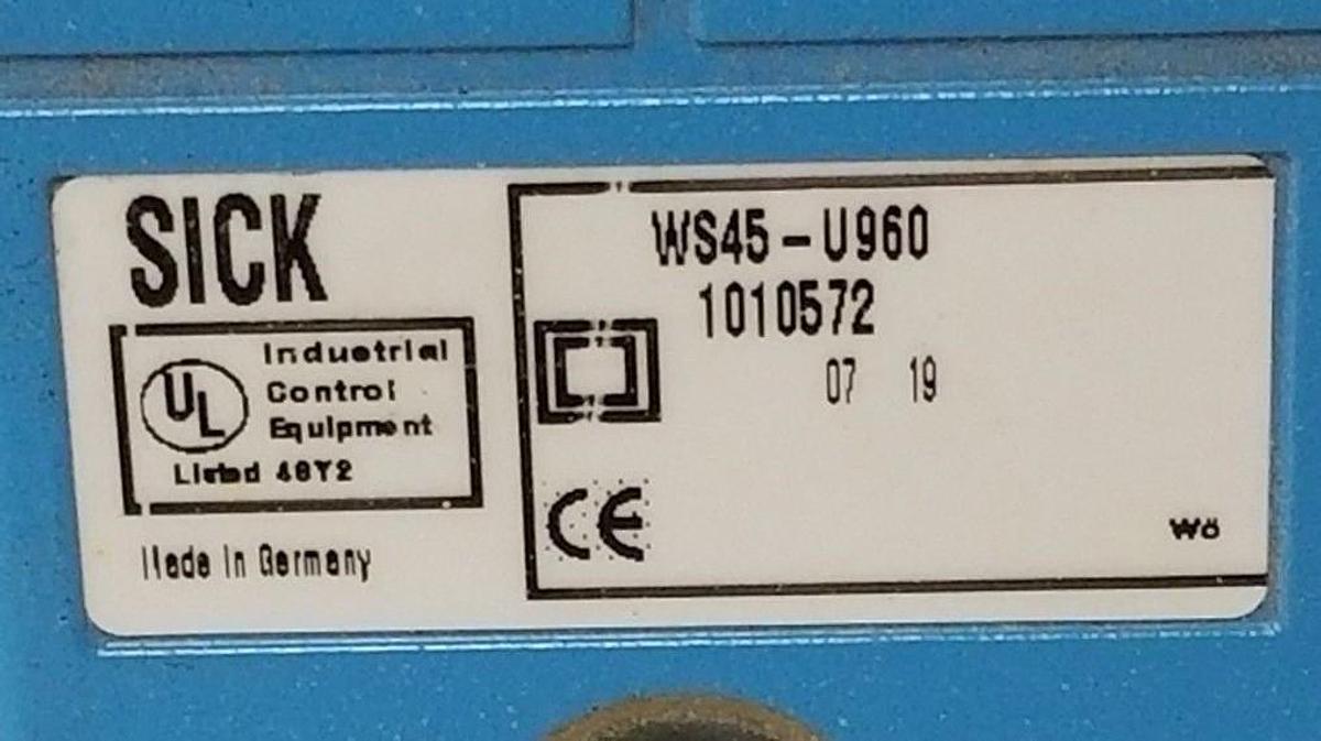 Used SICK WS45-U960 THROUGH-BEAM PHOTO INDIVIDUAL SENDER WS45U960, 1010572