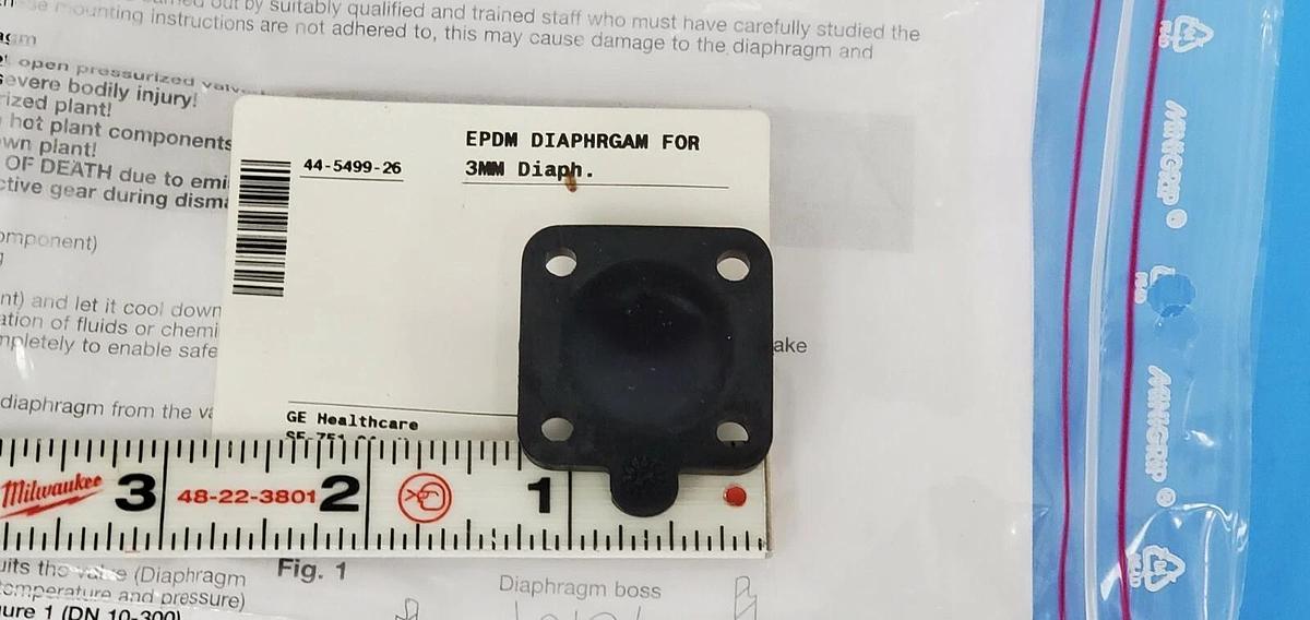Used NEW GE HEALTHCARE 44-5499-26 EPDM DIAPHRAGM DN8 KZ 3A 99024848