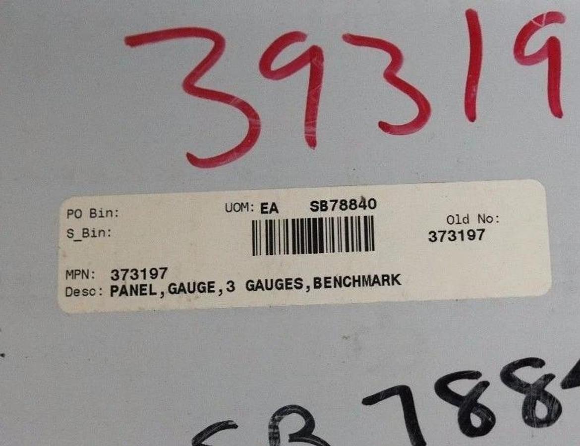NEW 373197 PANEL, GAUGE, 3 GAUGES, BENCHMARK SB78840