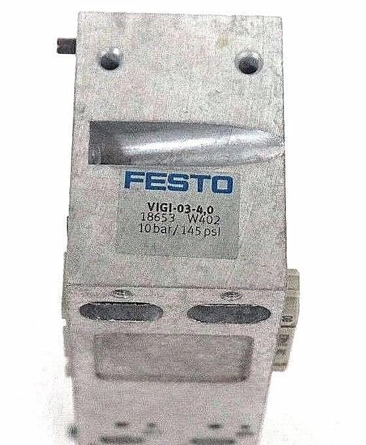 Used NIB FESTO VIGI-03-4,0 MANIFOLD BLOCK 10BAR/145PS MAT. NR. 18653, SERIE: W402