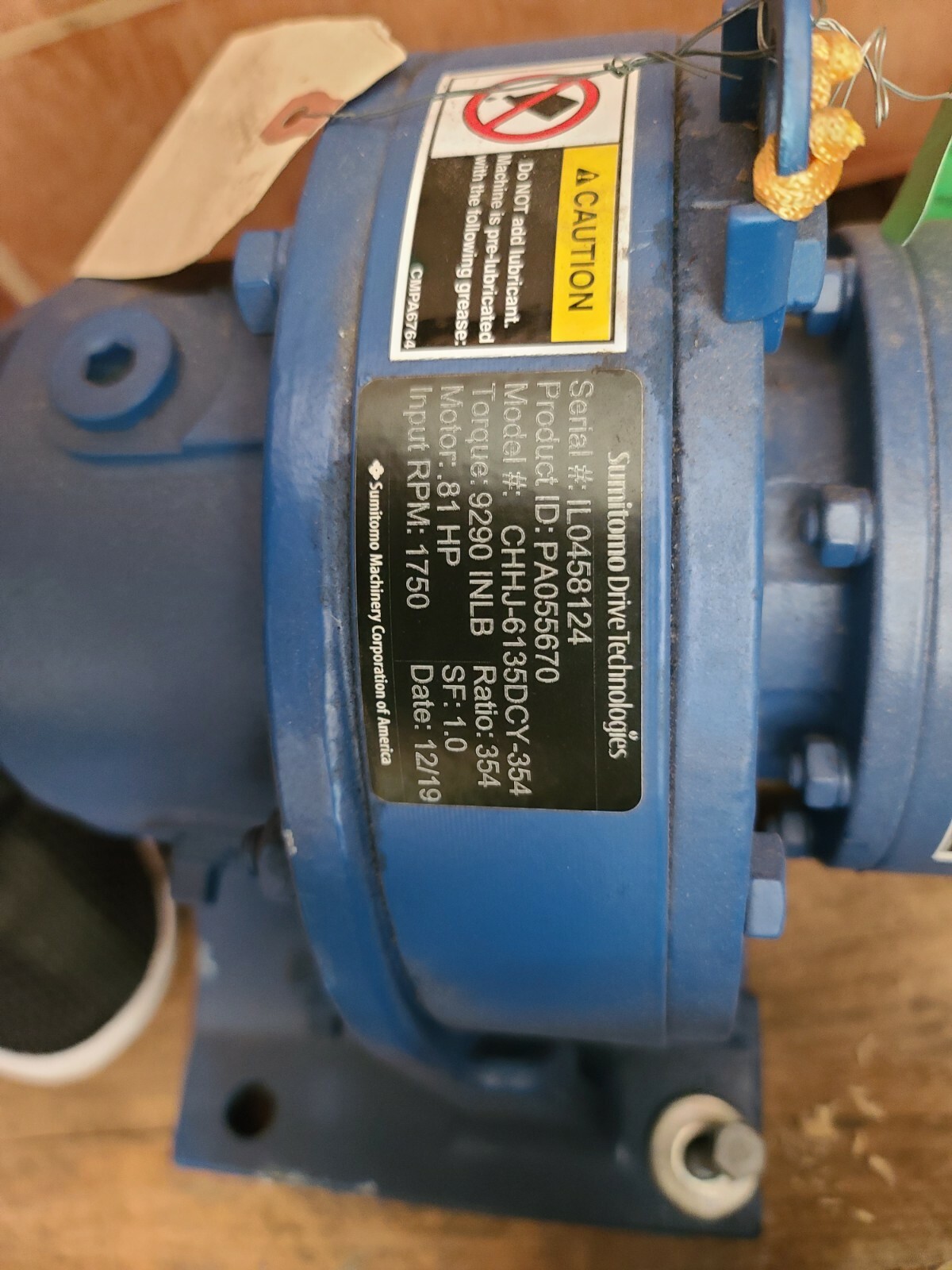 Used NEW SUMITOMO CHHJ-6135DCY-354 CYCLO 6000 SPEED REDUCER W/ ADAPTOR PA055670