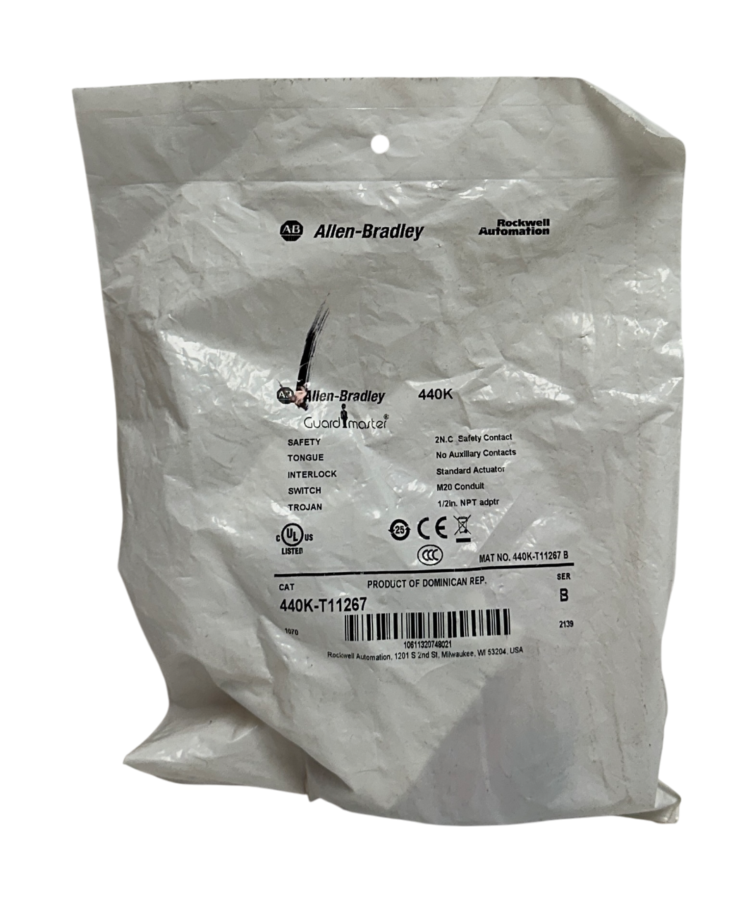 Used ALLEN BRADLEY 440K-T11267 /B Guardmaster TROJAN TI5 SAFETY TONGUE INTERLOCK NSMP