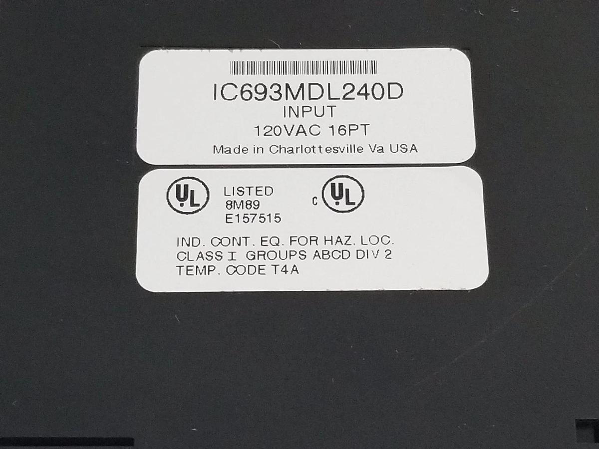 Used GE FANUC IC693MDL240D INPUT MODULE 120VAC 16PT