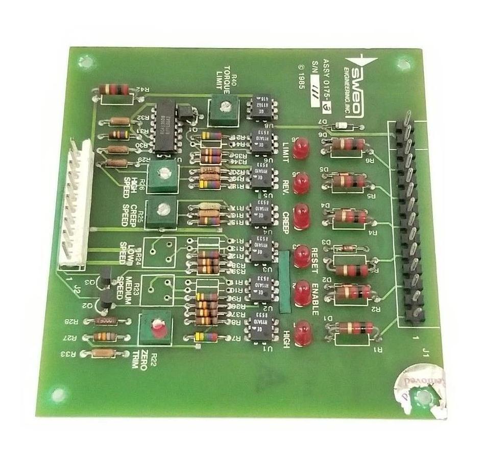 Used SWEO ENGINEERING INC. 0175-3 CONTROL BOARD 0177-2 REV. B