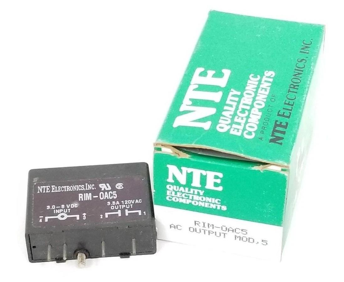 Used NIB NTE ELECTRONICS RIM-ODC5 DIGITAL OUTPUT MODULE 3-8VDC 3A 60VDC RIMODC5
