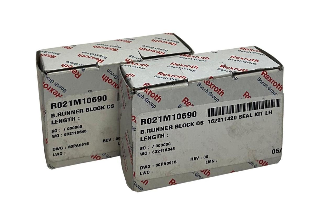 2 REXROTH R021M10690 / R166611420 BALL RUNNER BLOCKS CARBON STEEL NSMP