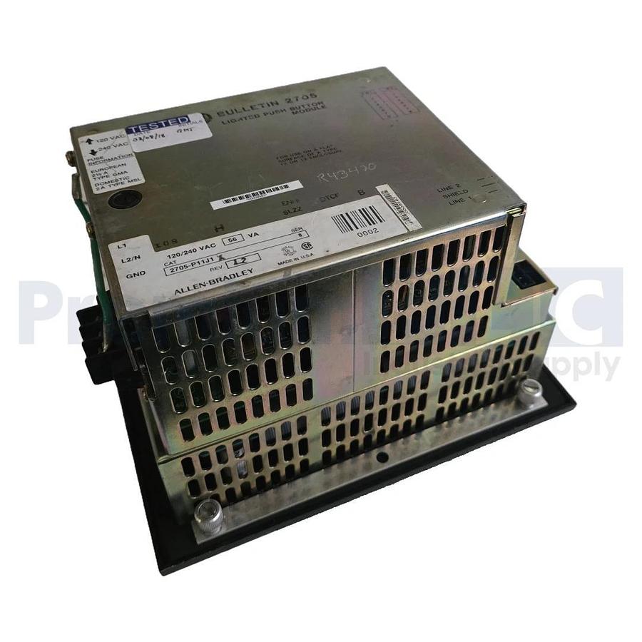 Refurbished ALLEN BRADLEY 2705-P11J1 /B RediPANEL LIGHTED PUSH BUTTON MODULE 120/240VAC REPR