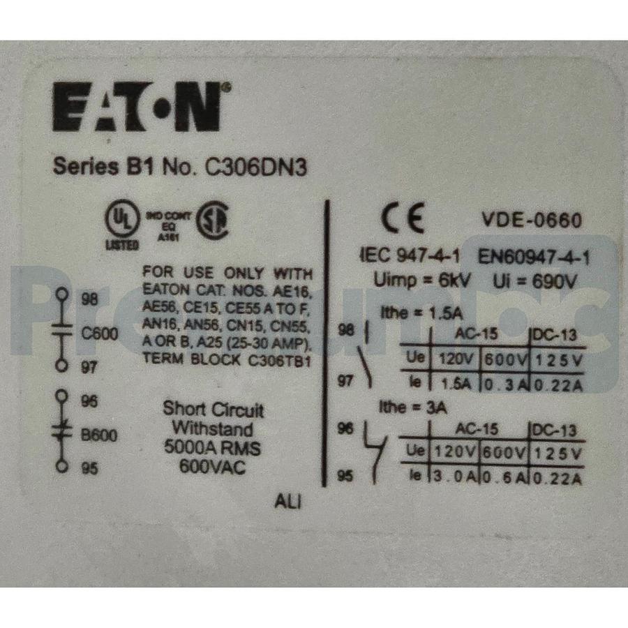 Eaton AN16AN0AC NEMA Size 00 Starter Freedom Series 9A 600V 3-P 120V-Coil NSNP