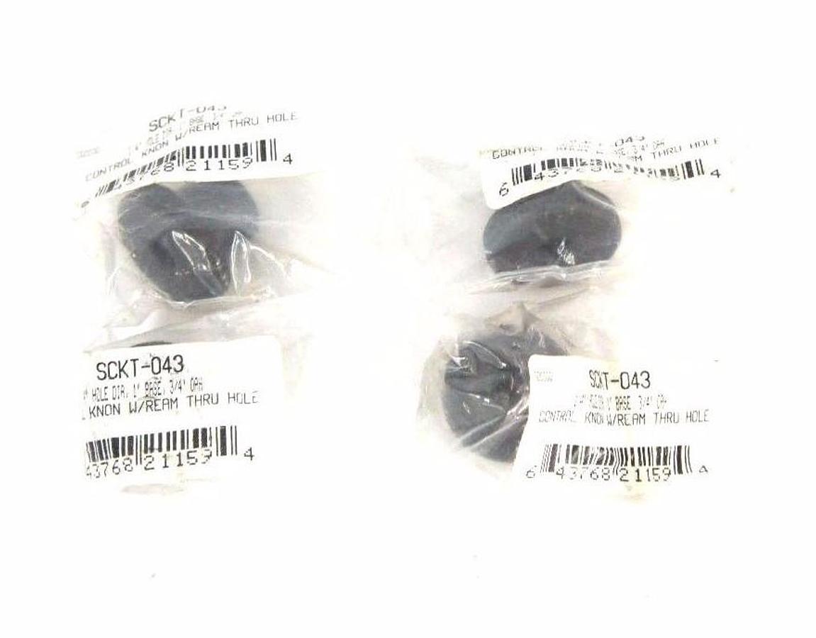 Used LOT OF 4 KNURLED CONTROL KNOB W/ REAM THRU HOLE SCKT-043