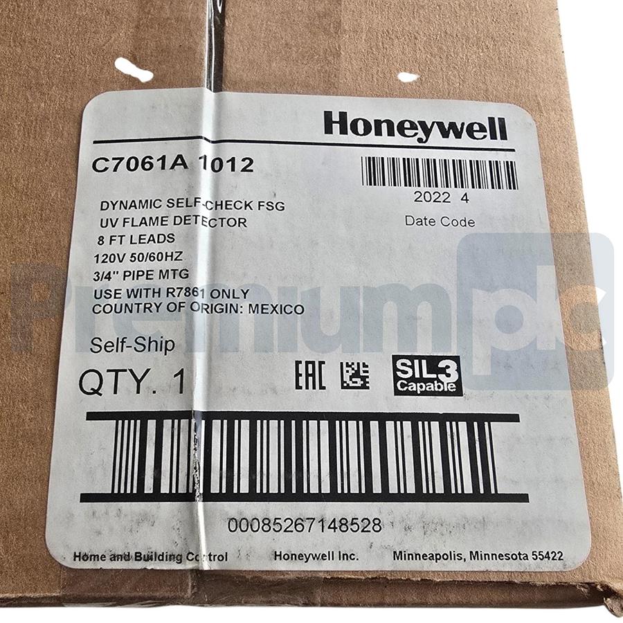 Honeywell C7061A1012 Dynamic Self-Check UV Flame Detector 3/4" SIL3 C7061 A 1012 85267148528