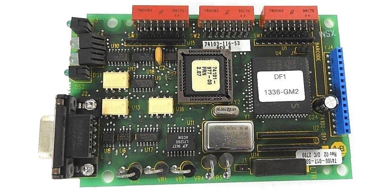 Used ALLEN BRADLEY 74100-017-53 PC BOARD W/LED INDICATORS REV: 02