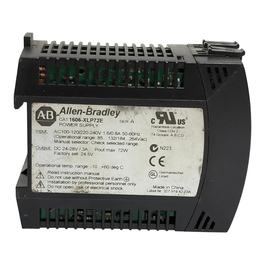 Used Allen Bradley 1606-XLP72E DIN Rail Power Supply 24-28V 72W Max Series A