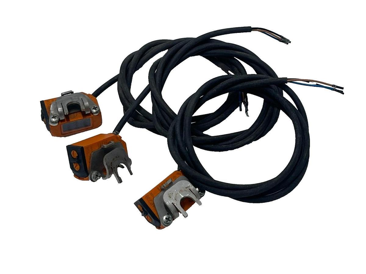 Used LOT OF 3 IFM O6P208 Photoelectric Sensor O6P-FPKG/1M/PH-O6P208 WITH BRACKETS