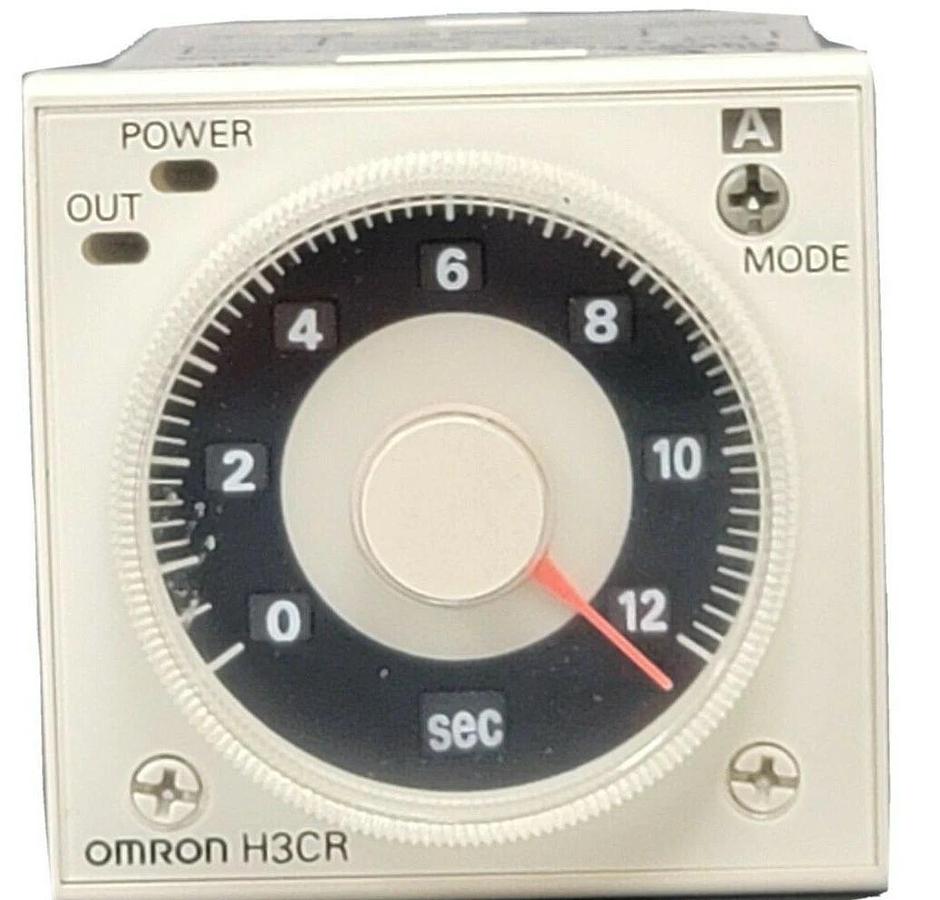 Used OMRON H3CR-A8EL TIMER H3CRA8EL, 100 TO 240VAC, 0-12 SEC. H3CR