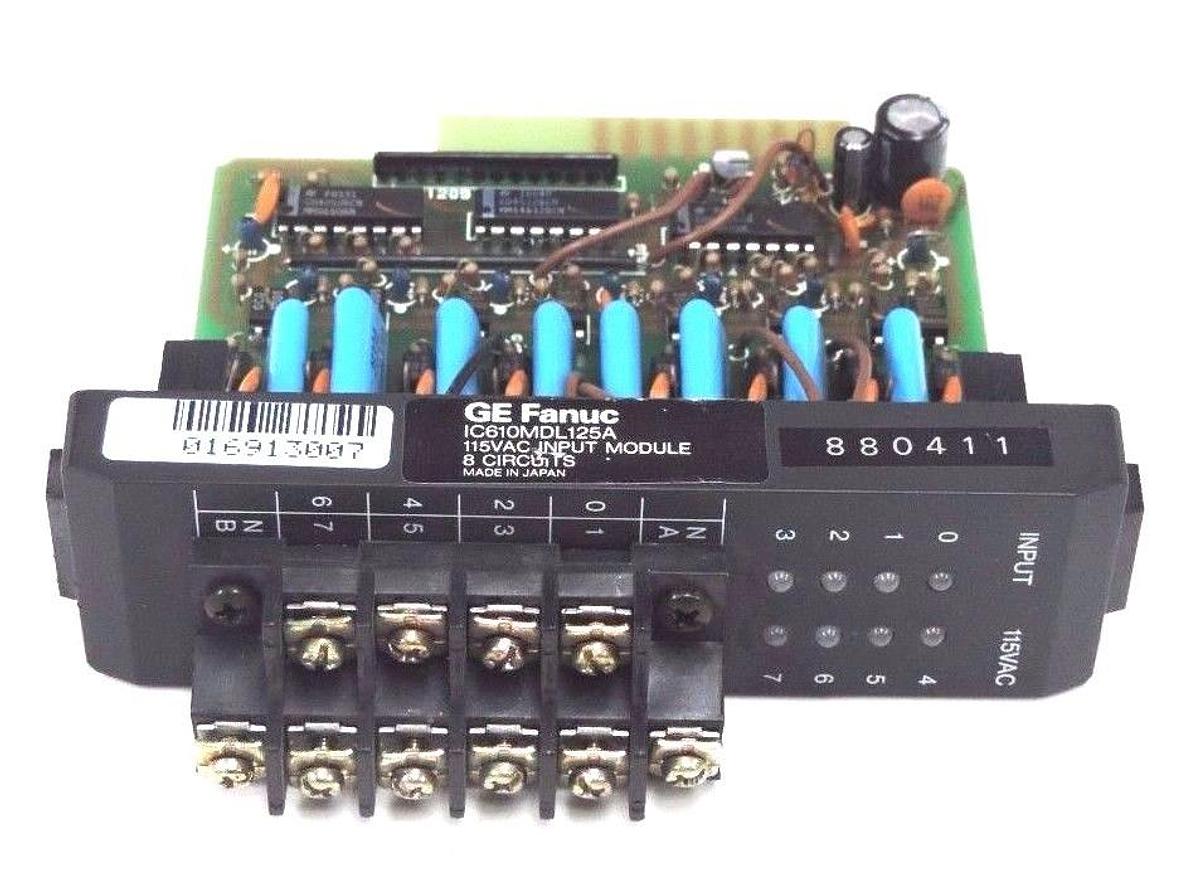 Used LOT OF 5 REPAIRED GE FANUC IC610MDL125A INPUT MODULES 115VAC, 8 CIRCUITS