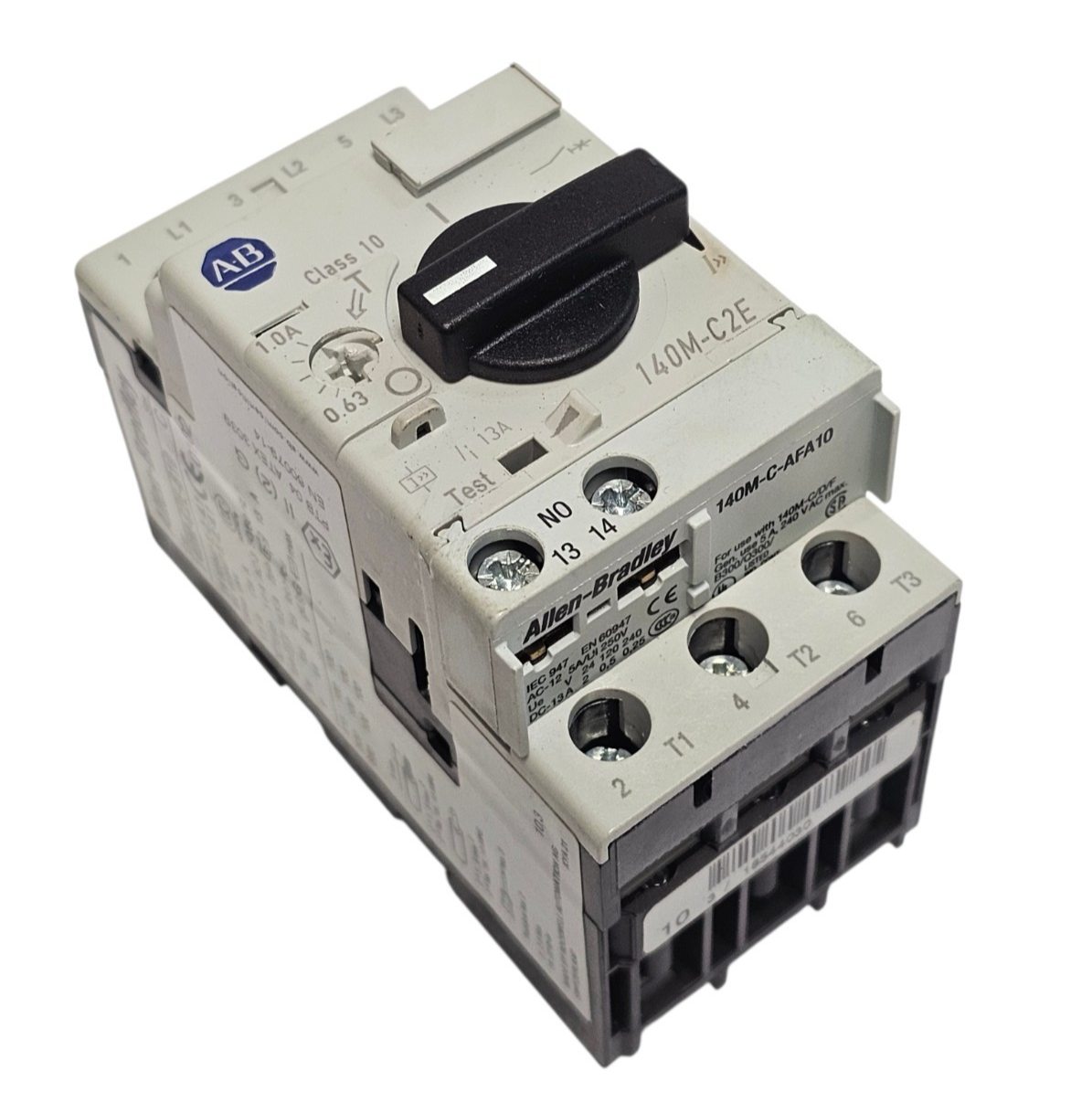 Used ALLEN BRADLEY 140M-C2E-B10 SER. C MOTOR PROTECTION CIRCUIT BREAKER 140MC2EB10