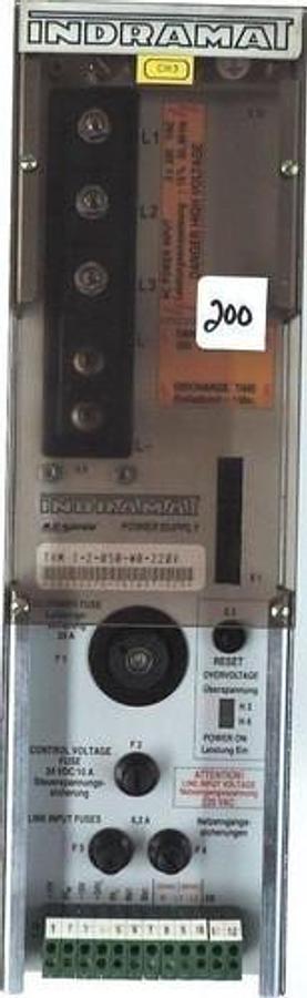 Used INDRAMAT TVM1.2-050-W0-220V SERVO POWER SUPPLY, 220VAC, TVM 1-2-050-W0-220V, 1.2
