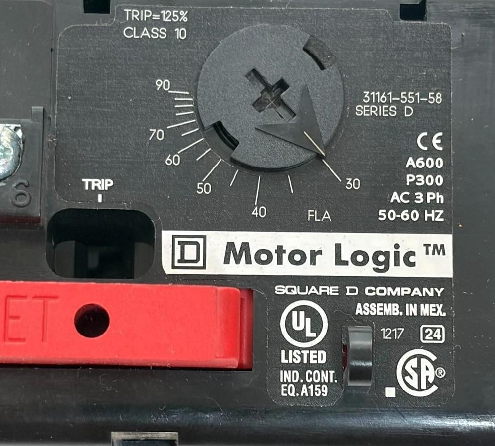 Used Square D 9065SF320 Series D MotorLogic Solid State Overload Relay 30-90A