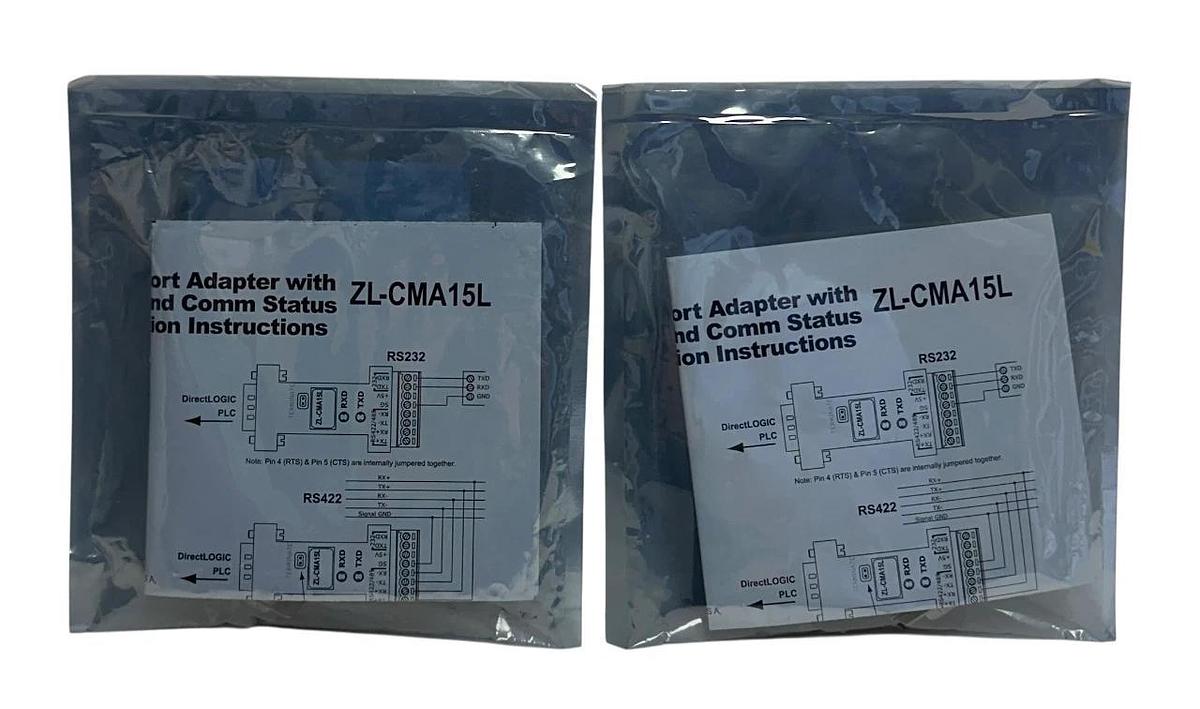 Used 2 AUTOMATIONDIRECT ZIPLink ZL-CMA15 / ZLCMA15 COMM PORT ADAPTERS 15-PIN NSFS