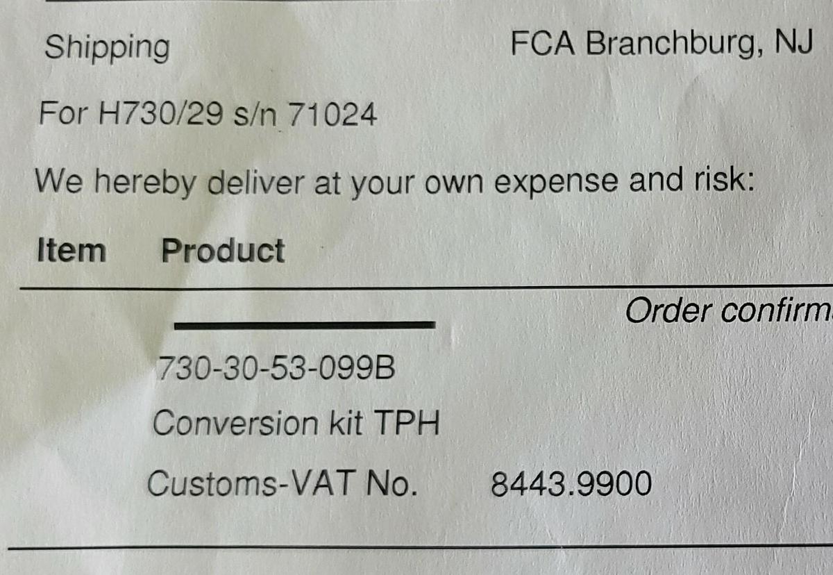 Used NEW HAPA H-730/29 CONVERSION KIT TPH 730-30-53-099B W/ 730-30-53-079B PRINT HEAD