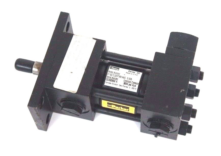 Used NEW PARKER 01.50 CJ2HTVS14AC 0.625 CYLINDER SERIES 2H 3000 PSI ENVELOPE PRESS.